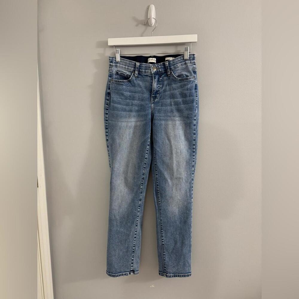 1131 Wonderly Straight Leg Jeans 8P (29x28) Mid Rise Stretch Elastic Waistband